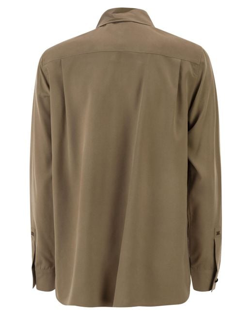 Max Mara Green Mxmsiamese Silk Canvas Shirt