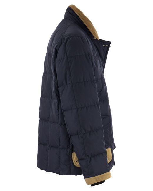 Fay Blue 4 Jackets Padded Coat With Velvet Collar for men