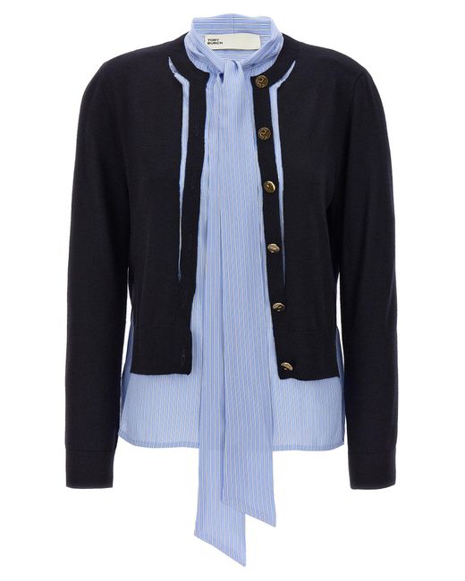 Tory Burch Blue Cut-out Cashfeel Sweater, Cardigans