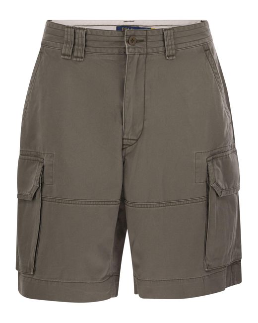 Polo Ralph Lauren Gray Classic Fit Twill Cargo Short for men