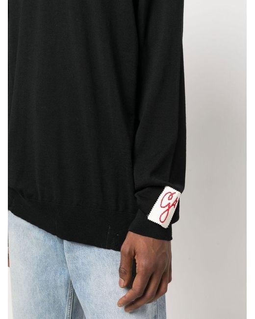 Golden Goose Deluxe Brand Black Golden M's Regular Knit Crew Neck Light Wool Merino
