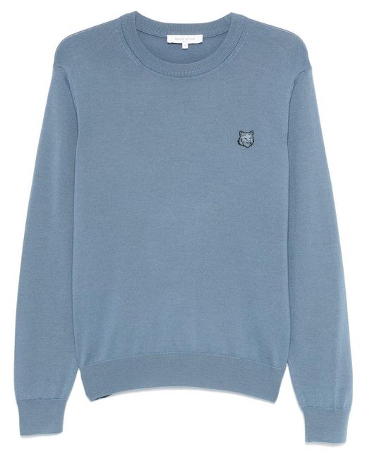 Maison Kitsuné Blue Bold Fox Head Wool Jumper for men