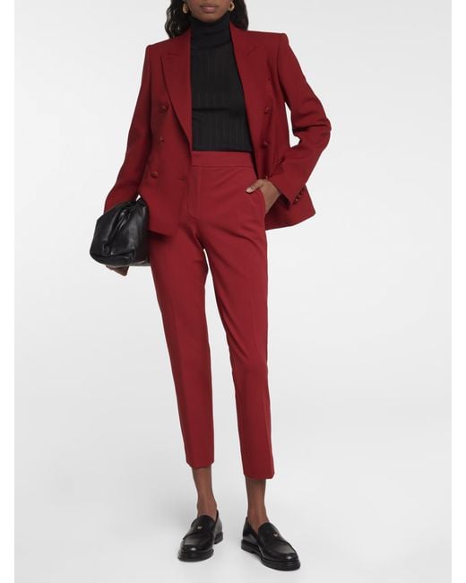 Max Mara Red Pegno Viscose Jersey Trousers