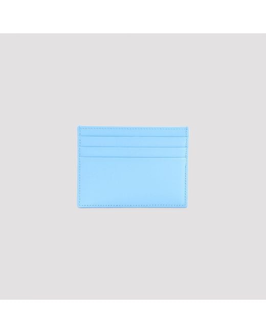 Céline Blue Triomphe Signature Leather Card Holder