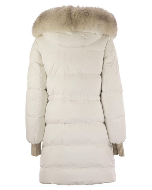 Moorer Gray Talassa Stp Long Down Jacket With Hood