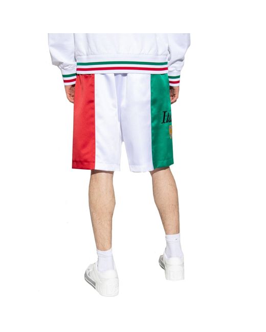Dolce & Gabbana White Stylish Satin Mini Shorts For for men