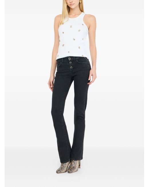 Liu Jo Bootcut Jeans Verfraaid Met Knopen in het Blue