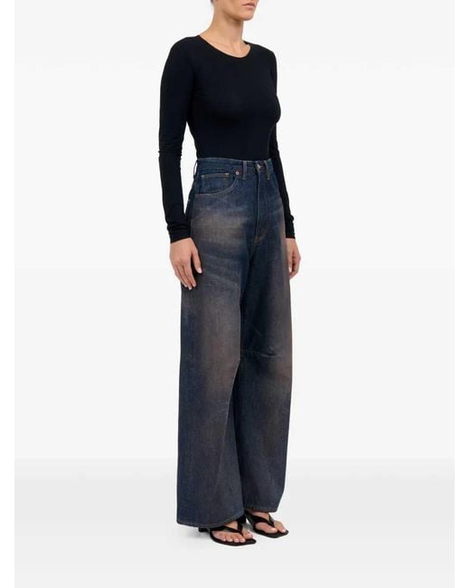MM6 by Maison Margiela Blue Wide Leg Jeans