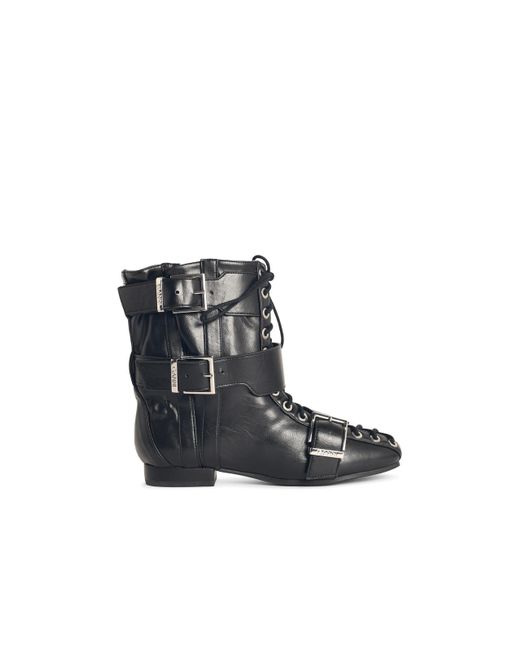 Ganni White Black Syntic Stiefel