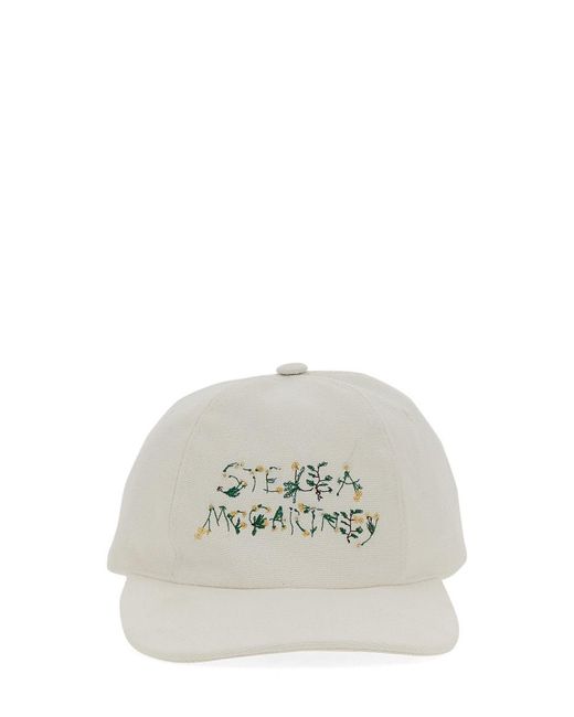 Stella McCartney White Embroidered Baseball Hat