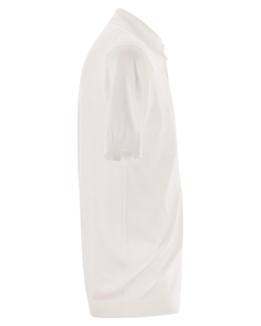 ADRIAN ALGOY CAMISA DE MANAGA CORTA John Smedley de hombre de color White