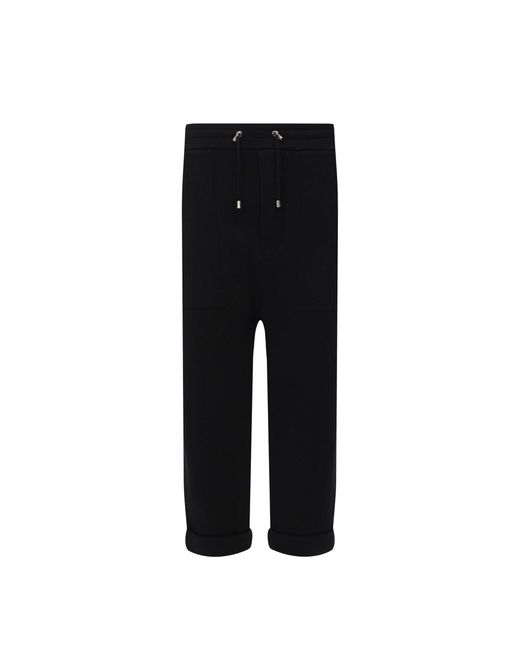 Pantalon de logo en coton Balmain pour homme en coloris Black
