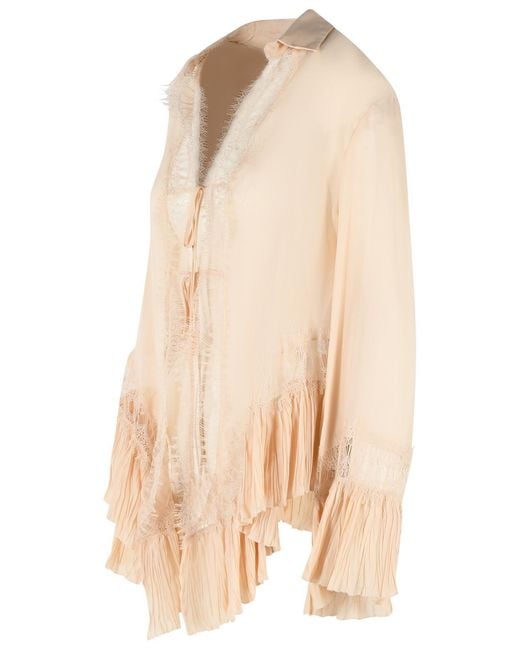 Blumarine Natural 'Amberlight' Viscose Shirt
