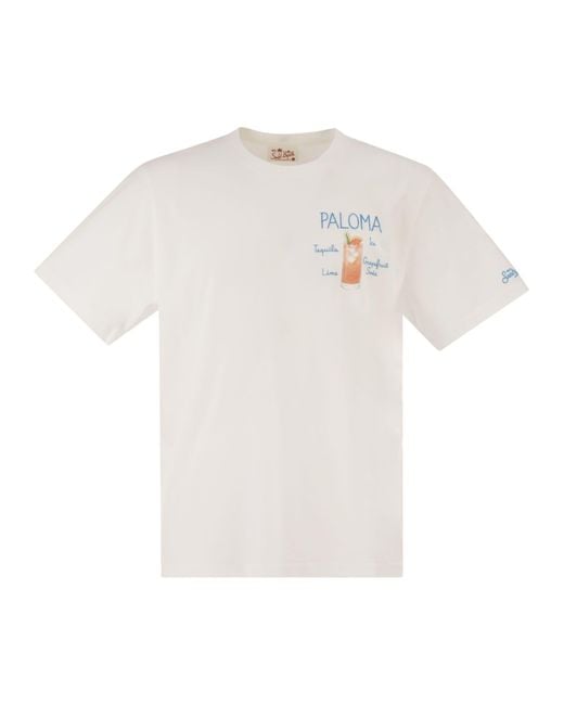 Mc2 Saint Barth White T Shirt With Embroidery On The Chest