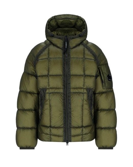 C P Company Green D.d. Shell Capers Hooded Down Jacket for men