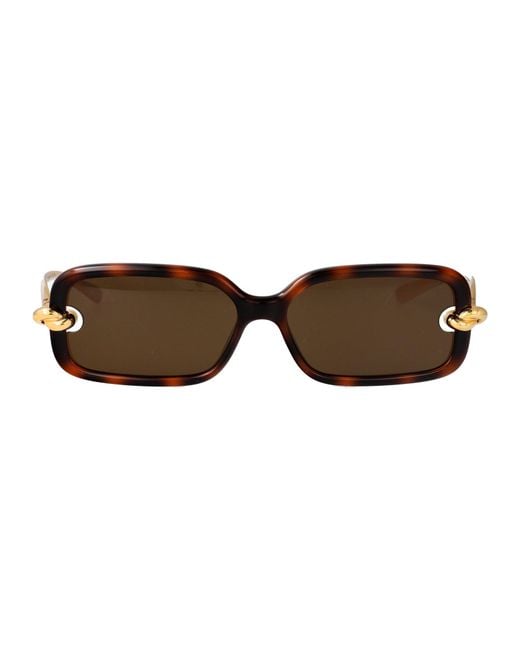 Bottega Veneta Brown Havana-- Injected Sunglasses