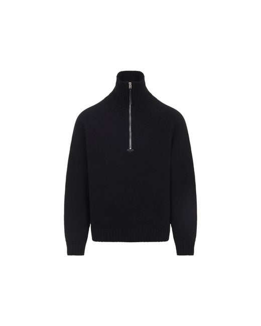 Tom Ford Black Half Zip Sweater for men