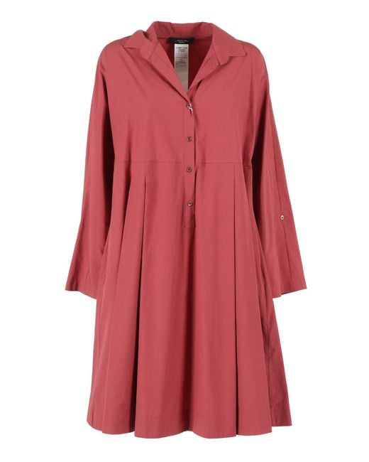 Weekend by Maxmara Red Long-Sleeved Midi Dress