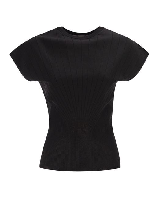 Sportmax Black Spxsamba Ribbed Viscose Jumper