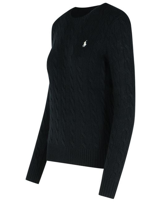 Polo Ralph Lauren Black 'Julianna' Wool Blend Sweater