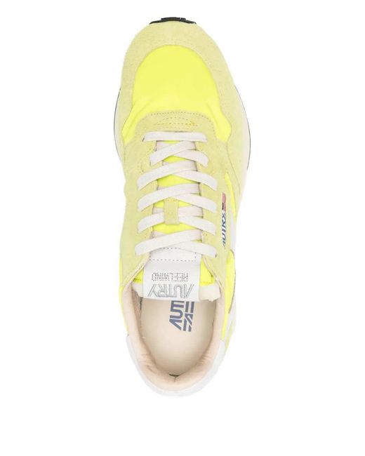 Autry Yellow Sneakers With Logo Patch
