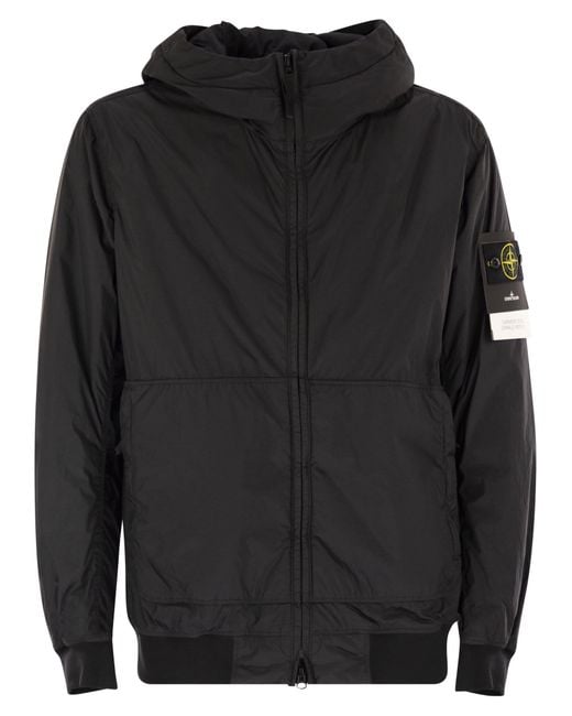Stone Island Gededed Jacket Met Druppelbestendig En Windbestendig in het Black voor heren