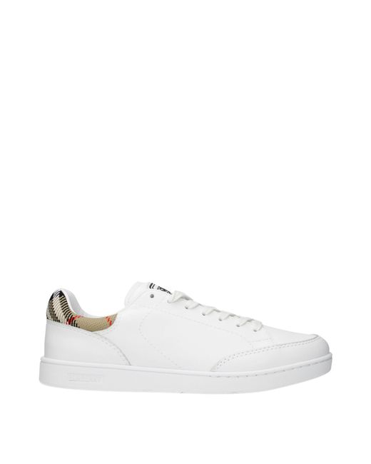 Burberry White Sneakers/Sand Leather