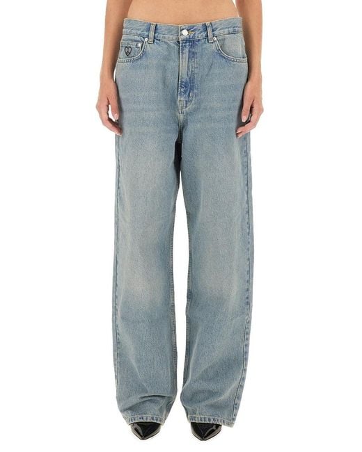 Moschino Blue Relaxed Wide-Leg Denim Pants