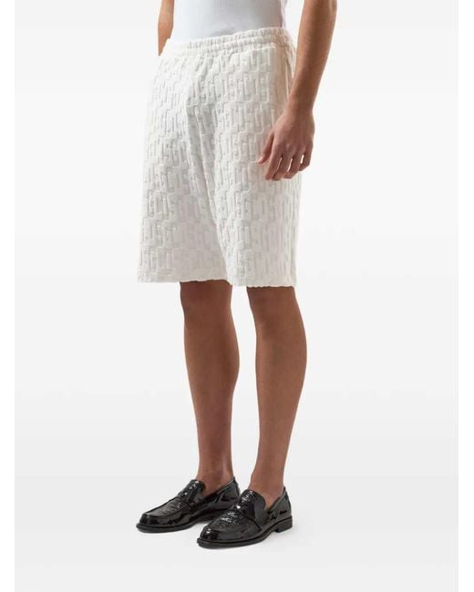 Gcds White Monogrammed Shorts
