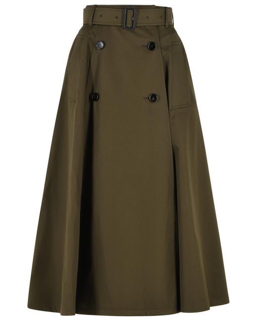 Burberry Green 'Brenda' Midi Trench Skirt
