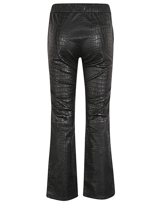 Enes Gray Leather Trousers