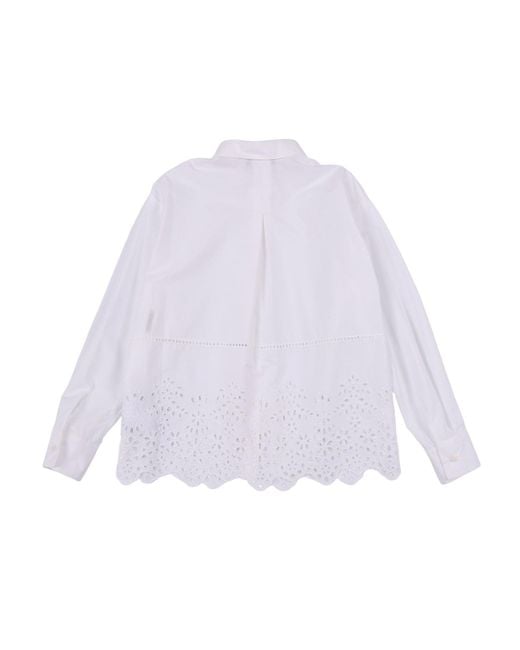 Ermanno Scervino White Camicia Aperta Sangallo P