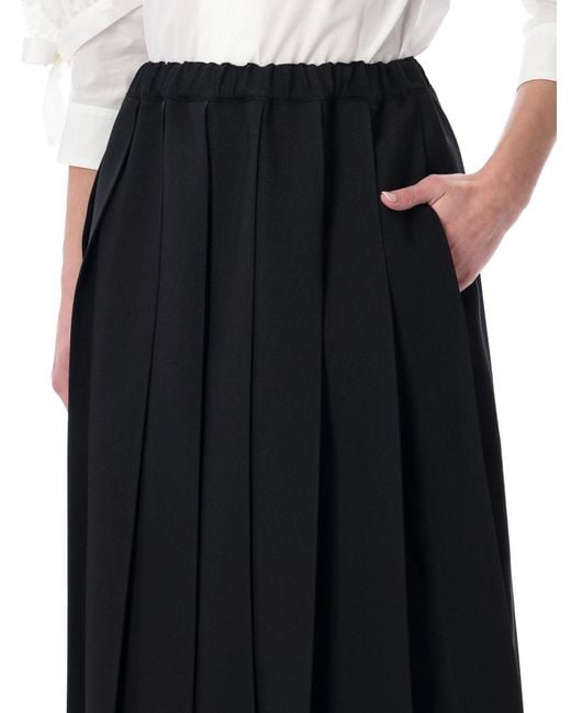Comme des Garçons Black Pleated Midi Skirt
