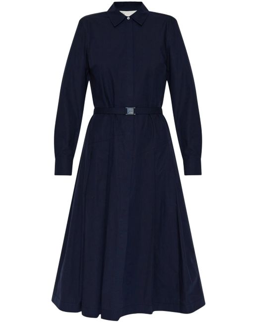 Tory Burch Blue Midi-Hemdblusenkleid Aus Popeline Aus Einer Baumwollmischung Mit Gürtel