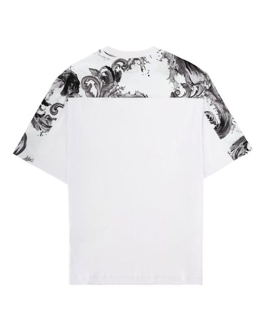 Versace Jeans Couture White T Shirt Con Placca Logo