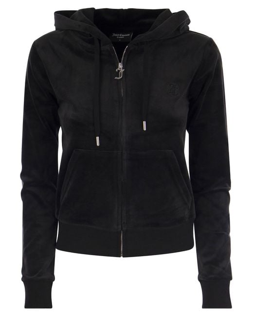 Juicy Couture Black Cotton Velvet Hoodie for men