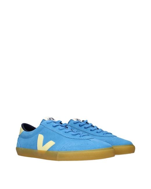 Veja Blue Sneakers Suede Sky/Sole for men