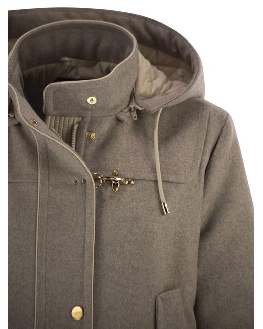 Fay Wool En Cashmere Parka in het Gray