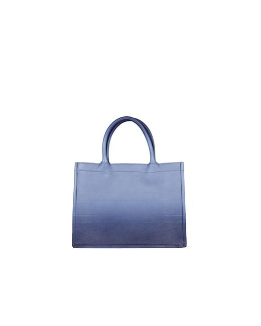 Dior Blue Calfskin Tote Bag
