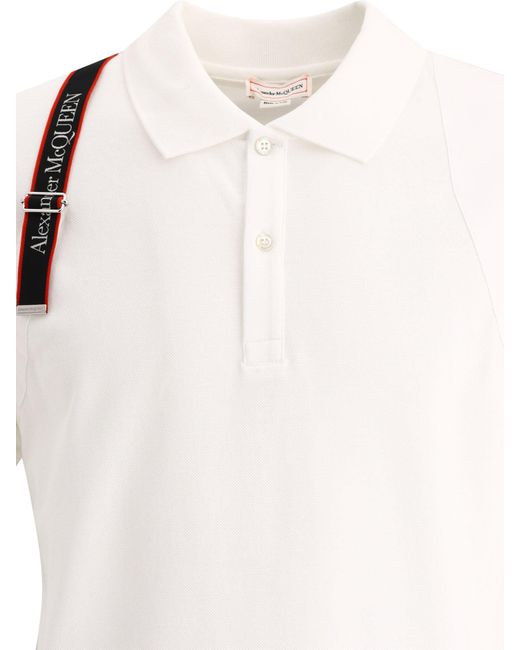 Alexander McQueen Kabelbaum -Polo -Hemd in White für Herren