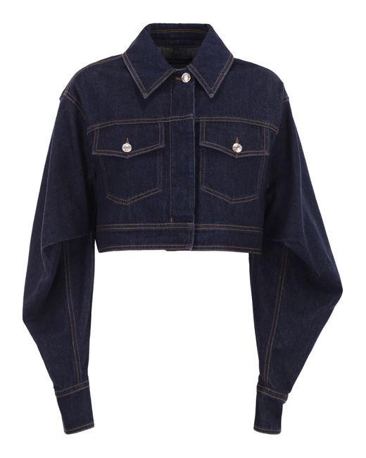 Sportmax Blue Sir Boxy Denim Jacket
