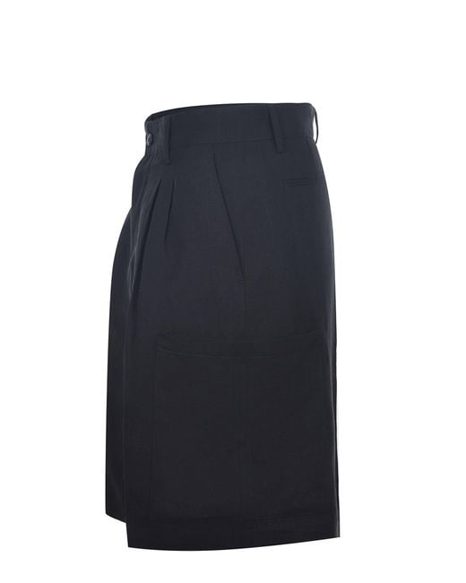 Costumein Blue Bermuda Shorts Made Of Linen Blend for men
