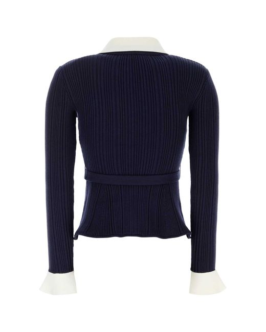 Self-Portrait Blue Knit Cardigan