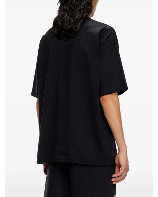 DIESEL Black T Boxt Bleach T -Shirt mit Druck