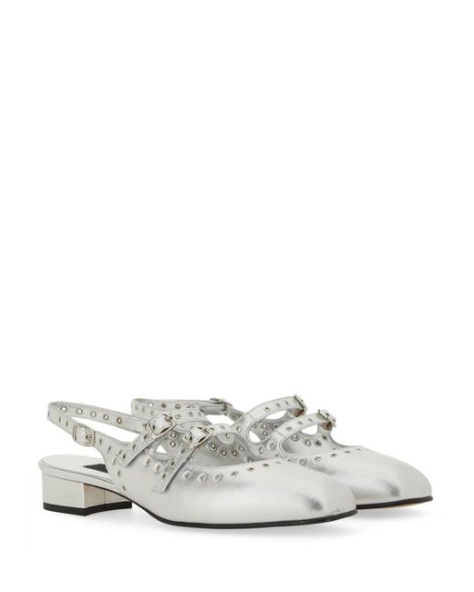CAREL PARIS White Mary Jane Slingback "queen"