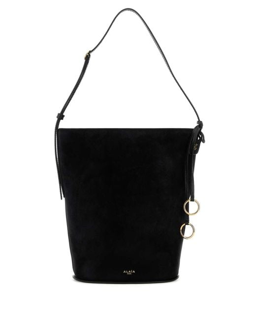 Alaïa Black Suede Bucket Bag