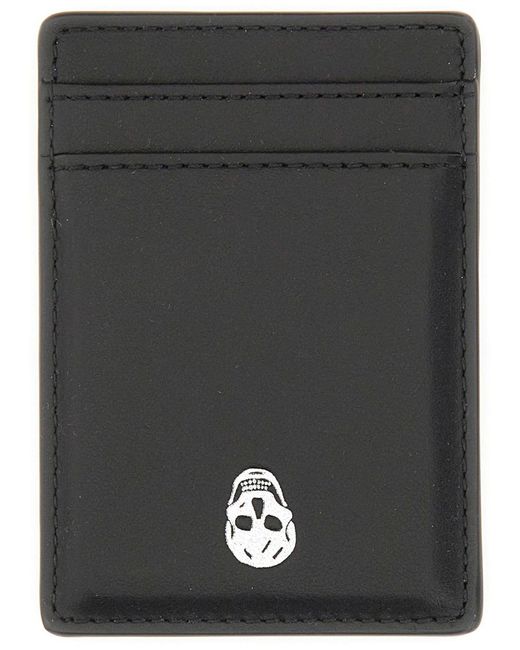 Alexander McQueen Magnetic Card Halter "Schädel" in Black für Herren