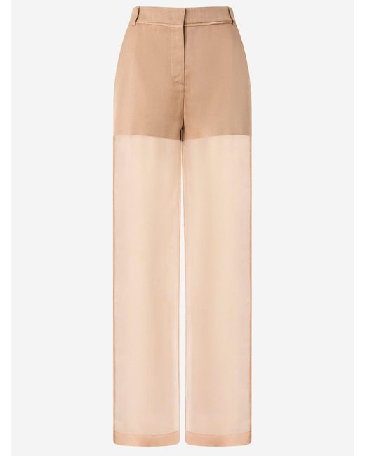 Pantaloni Trasparenti Di di Pinko in Natural