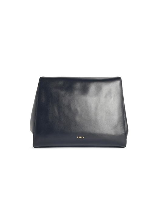 Furla Blue 'M Domus' Leather Shoulder Bag