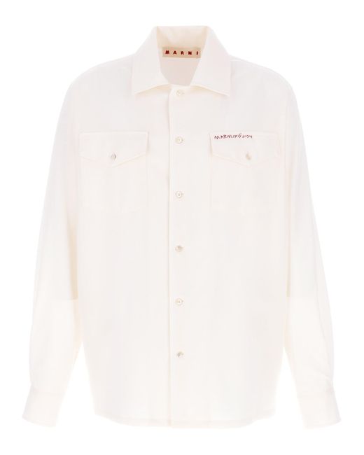 Marni 'Tropical 'Wool' Shirt in White für Herren